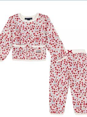 {Tommy Hilfiger}: Toddler Girl Ditsy Floral Diamond Quilted Sweatsuit